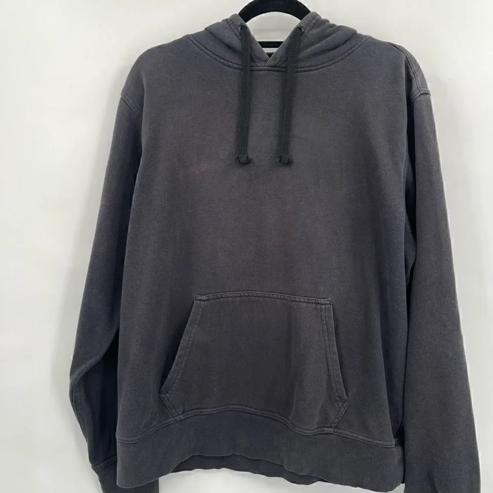 The North Face Black Cotton Blend Fleece Pullover Hoodie Jacket Size Medium